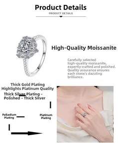 Details des mehrlagigen Beschichtungsprozesses und des herzförmigen Moissanit-Rings