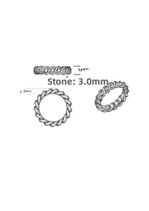 Croquis technique de la bague Moissanite avec largeur 4,8 mm et détails de tissage