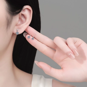 S925 sterling silver moissanite stud earrings featuring teardrop minimalist luxury design
