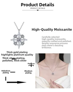 Detail of snowflake pendant featuring marquise moissanite and multi-layer plating process