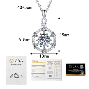 Detailansicht des 925er Silber-Moissanit-Anhängers mit 1ct Stein und GRA-Zertifikat