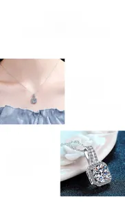 Detail of Moissanite pendant showing German polishing and brilliant halo setting