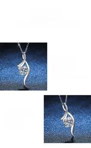 Dettaglio del ciondolo in moissanite argento 925 con focus sulla lucidatura tedesca
