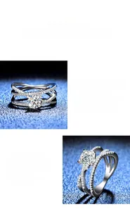 Detail of S925 sterling silver ring featuring a round brilliant moissanite stone