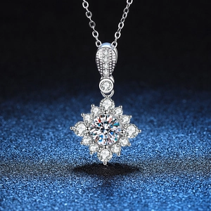 Collier en Argent Sterling 925 Moissanite pour Femme Pendentif Carré Géométrique Avec Certificat GRA Bijoux Fins Cadeau