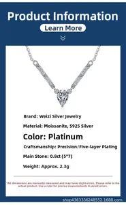 Macro detail of S925 silver necklace featuring a 0.8ct teardrop moissanite pendant