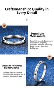 Detail of s925 silver ring featuring high-quality moissanite stones and polished finish