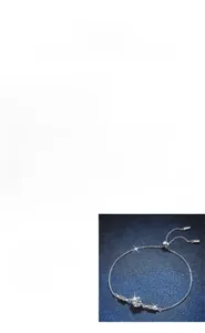 Détail du bracelet réglable en argent S925 orné d'une moissanite d'un carat de couleur D