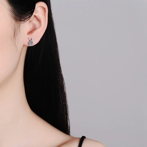 Élégantes boucles d'oreilles étoile en argent S925 avec moissanite 1 carat couleur D