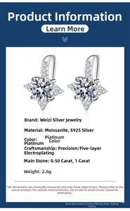 Detail showing high-grade S925 silver finish and moissanite stones on star earrings