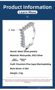 Macro detail of V-shaped S925 silver ring featuring 0.78ct moissanite stones