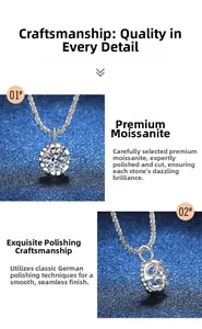 Macro detail of crown moissanite pendant with German polishing and round brilliant cut