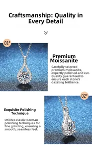 Detailed close-up of water drop moissanite pendant with pear-shaped halo setting