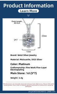 Macro detail of S925 silver necklace featuring a 1ct egg-shaped moissanite pendant