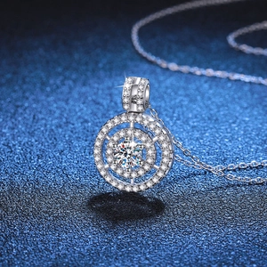 Elegant S925 sterling silver necklace featuring a sparkling D-color Moissanite pendant