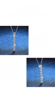 Détail macro du pendentif en moissanite montrant un polissage exquis et son éclat