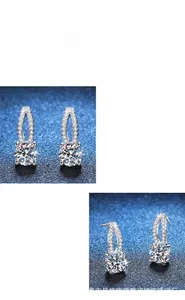 Macro shot showing sparkling round-cut moissanite stone and delicate pave diamond settings