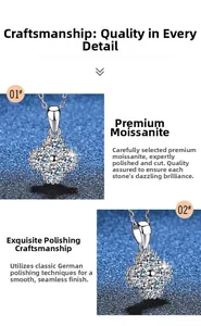 Detail of polished silver moissanite necklace with snowflake pendant on dark background