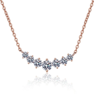 925 Sterlingsilber Moissanit Lächeln Bogen Anhänger Halskette Mit GRA-Zertifikat Für Damen Roségold Vergoldet Eleganter Mode Schmuck Geschenk