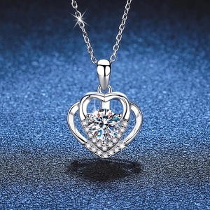 925 Sterlingsilber Herz Anhänger Halskette Moissanit Hochkarätiger Stein Halskette Für Damen Herz Zu Herz Jubiläum Schmuck Geschenk