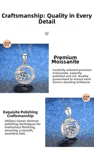 Détail du pendentif Mobius en Moissanite en argent 925 avec accents de micro-pavage
