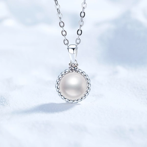 S925 Sterlingsilber Moissanit Süßwasserperle Halskette Für Damen Elegant Twist Seil Anhänger Mode Pendler Schmuck Geschenk