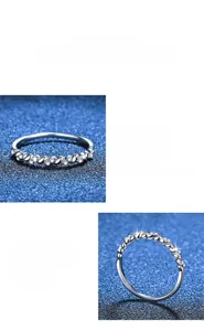 Macro shot of Moissanite pave setting ring with German classic polishing detail