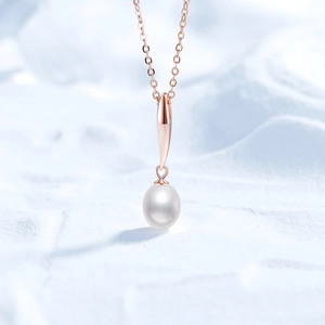 Collier Pendentif Perle d'Eau Douce en Argent Sterling 925 Élégant Goutte d'Eau Or Champagne Chaîne Clavicule pour Femme Bijoux Cadeau