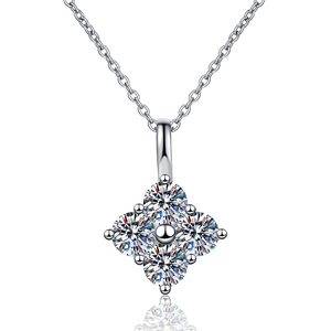 Collier minimaliste en argent s925 avec pendentif en moissanite étincelante de 1,2 carat