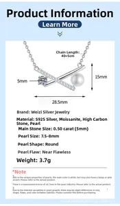 Specifiche del ciondolo a croce in argento S925 con moissanite e perla d'acqua dolce