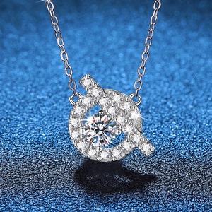 925 Sterling Silver Moissanite Pendant Necklace For Women Elegant Pig Nose Design Fashion Jewelry Necklace Gift