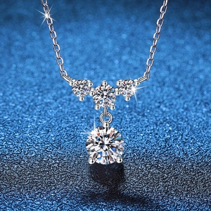 D Farbe Moissanit Halskette S925 Sterlingsilber Quaste Anhänger Schmuck Elegante Krone Form Kette Halskette Für Damen Geschenk