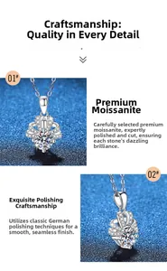 Macro d'un collier pendentif couronne en moissanite 1ct avec polissage allemand