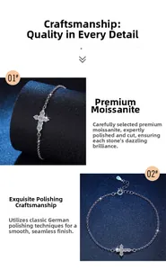 Macro details showing the S925 silver cross structure and moissanite stone setting