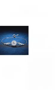 Detailed view of 1ct moissanite sunflower bracelet with adjustable slider chain link