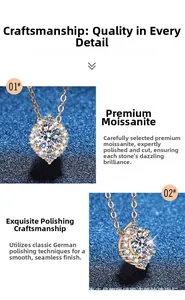 Makroaufnahme von Moissanit-Anhänger mit Halo-Fassung und polierter S925-Silberkette
