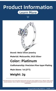 Macro detail of S925 silver moissanite ring with platinum plating and 1ct center stone