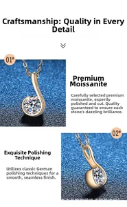Macro shot of 1 carat moissanite note pendant with precision polishing and brilliant cut