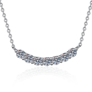 Elegant 1.4ct D Color Moissanite smile pendant necklace in S925 sterling silver