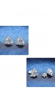 Detailed view of 925 silver windmill earring with moissanite stone and spiral petals