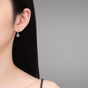 Elegant S925 sterling silver drop earrings with 2 carat moissanite and tassel stones