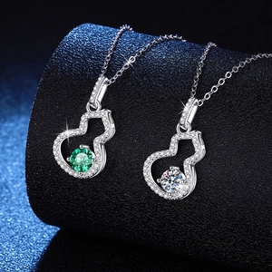 925 Sterlingsilber Wulu Anhänger Halskette Für Damen Moissanit D Farbe 0.5ct Kürbis Choker Kette Glück Schmuck Geschenk