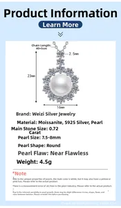 Detailed close-up of S925 silver sunflower pendant with freshwater pearl and moissanite stone