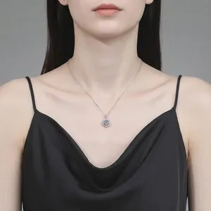 Elegant 925 sterling silver dreamcatcher necklace with 1 carat moissanite sunflower pendant