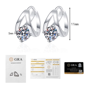 S925 Sterling Silber Moissanit Ohrringe inklusive GRA Zertifikat und Garantiekarte