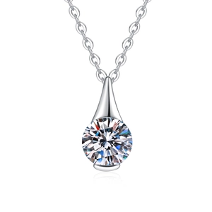 Collana in argento sterling 925 con ciondolo a boccetta di profumo e pietra moissanite