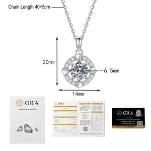 Details zur S925 Silber Herzkette mit 1ct Moissanit und GRA-Zertifikat Dokumentation