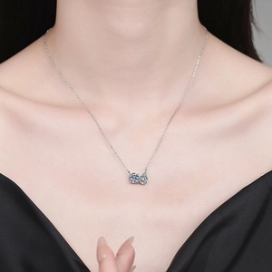 Elegant S925 sterling silver necklace featuring a sparkling moissanite butterfly pendant