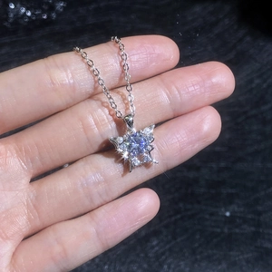 Elegant S925 sterling silver butterfly necklace with moissanite and pearl accents