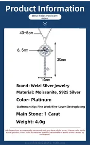 Détails du pendentif clé en argent S925 avec moissanite 1ct et dimensions exactes